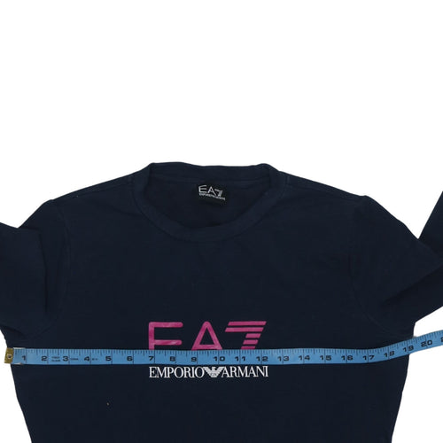 Emporio Armani EA7 Women's Navy Blue Logo Sweatshirt Size M