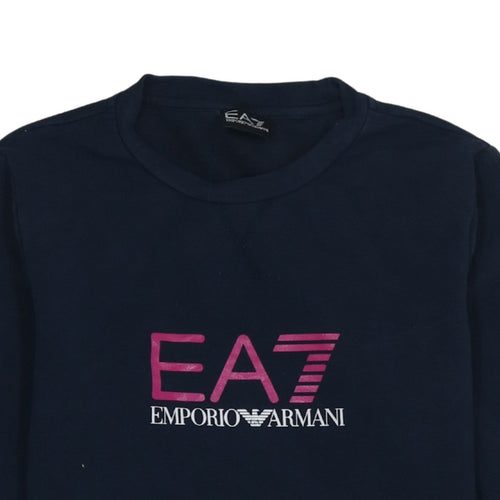 Emporio Armani EA7 Women's Navy Blue Logo Sweatshirt Size M