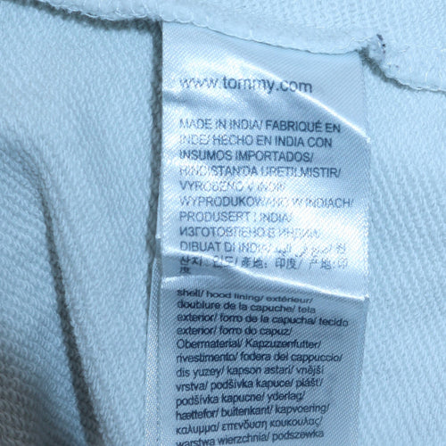 Tommy Jeans Men’s White Pullover Hoodie L Logo Graphic Patriotic Design