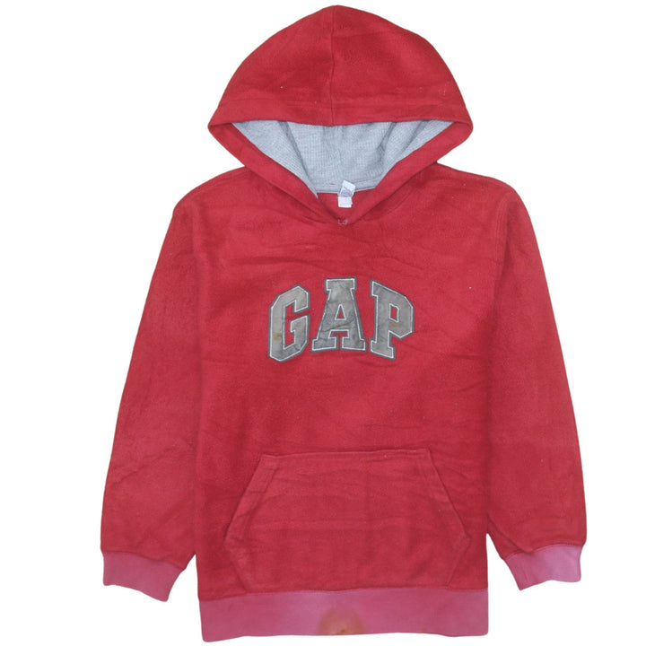 GAP Boys Red Fleece Pullover Hoodie Size 12 Years Warm Logo Sweatshirt