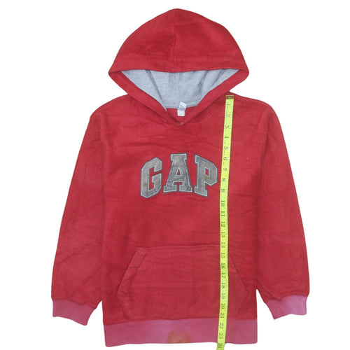 GAP Boys Red Fleece Pullover Hoodie Size 12 Years Warm Logo Sweatshirt