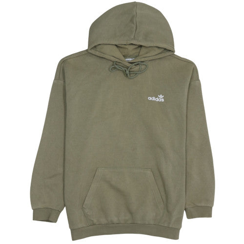 Adidas Womens Khaki Green Pullover Hoodie Size 12 Cotton Blend