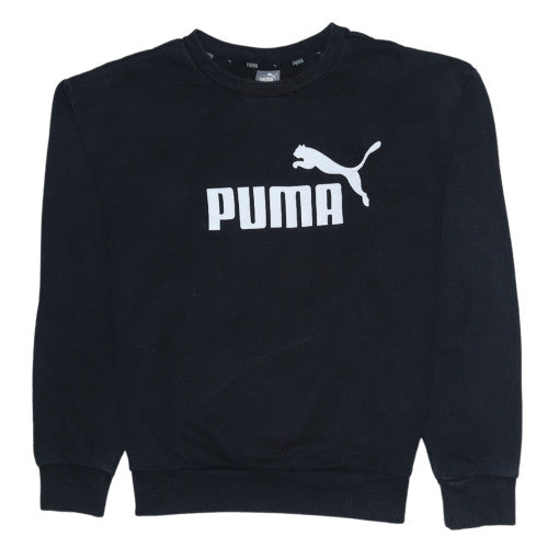Puma Women's Black XS Crew Neck Pullover Sweatshirt Logo Print