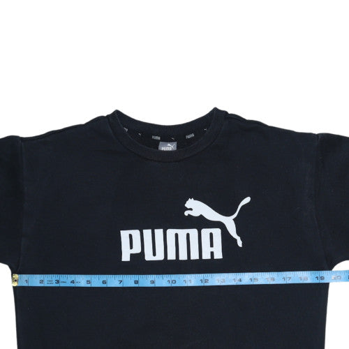 Puma Women's Black XS Crew Neck Pullover Sweatshirt Logo Print