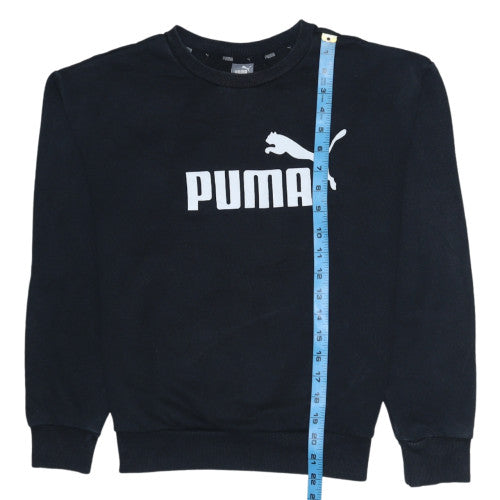 Puma Women's Black XS Crew Neck Pullover Sweatshirt Logo Print