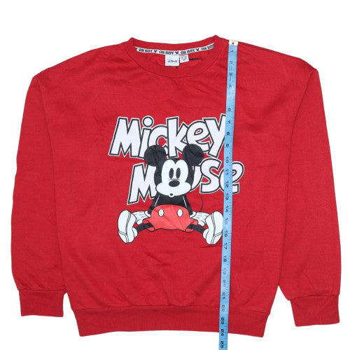 Disney Women Red Mickey Mouse Pullover Sweatshirt XL
