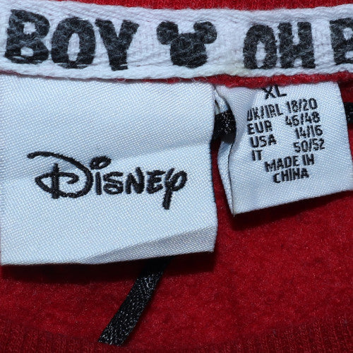 Disney Women Red Mickey Mouse Pullover Sweatshirt XL