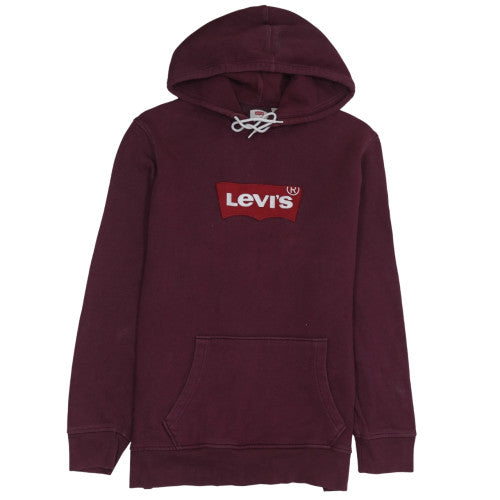 Levi's Womens Burgundy Pullover Hoodie XL Cotton Logo Sweatshirt