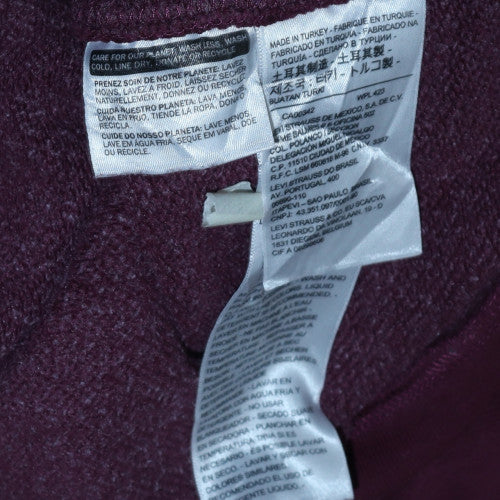Levi's Womens Burgundy Pullover Hoodie XL Cotton Logo Sweatshirt