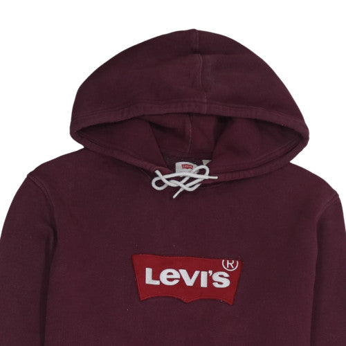 Levi's Womens Burgundy Pullover Hoodie XL Cotton Logo Sweatshirt