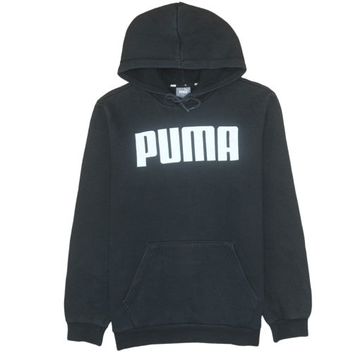 Puma Womens Black Pullover Hoodie Medium Logo Front Casual Style