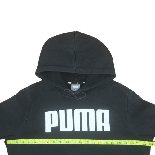 Puma Womens Black Pullover Hoodie Medium Logo Front Casual Style