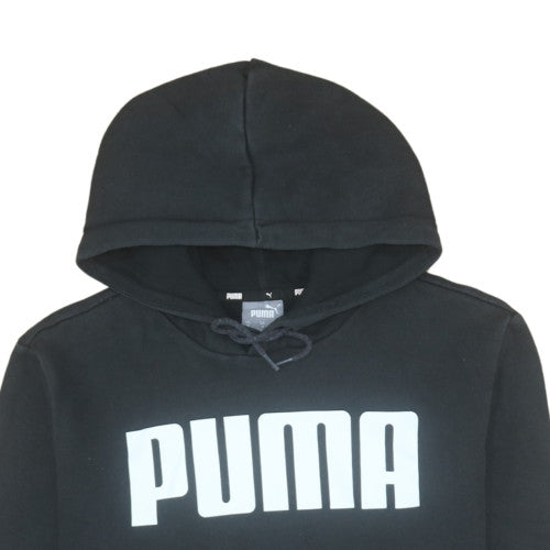 Puma Womens Black Pullover Hoodie Medium Logo Front Casual Style
