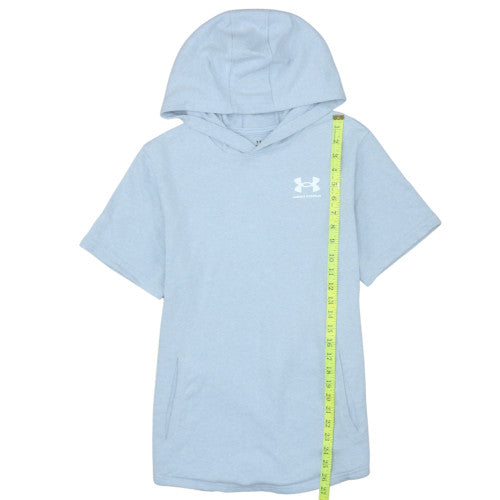 Under Armour Boys Blue Short Sleeve Pullover Hoodie Size XL 158-170cm