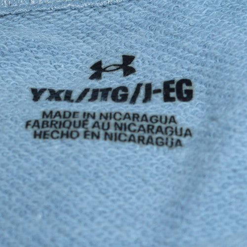 Under Armour Boys Blue Short Sleeve Pullover Hoodie Size XL 158-170cm