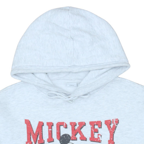 Primark Disney Women Grey Mickey Mouse Hoodie Size S 10/12 Pullover
