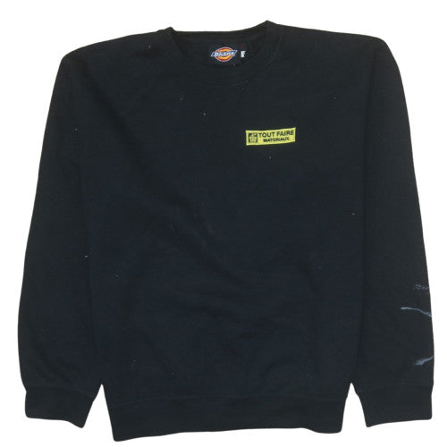 Dickies Men's Black Crew Neck Pullover Sweatshirt L Fleece Workwear