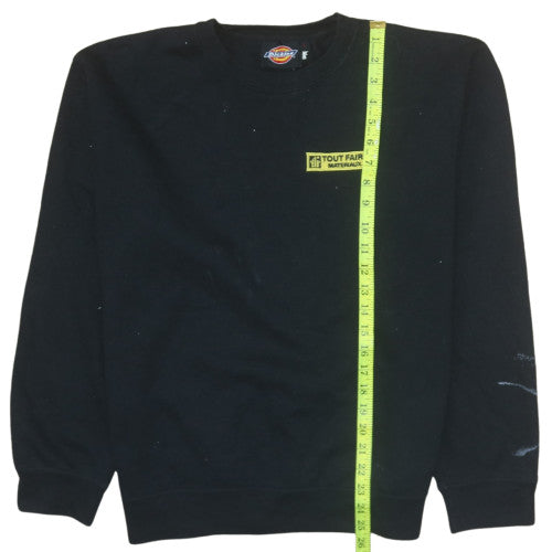 Dickies Men's Black Crew Neck Pullover Sweatshirt L Fleece Workwear