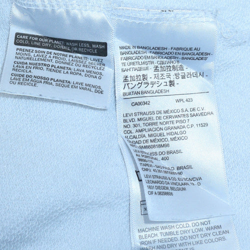 Levi's Women White Hoodie Medium Pullover Cotton Logo Casual