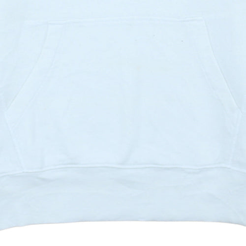 Levi's Women White Hoodie Medium Pullover Cotton Logo Casual