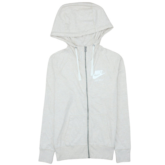 Nike Womens Beige Full Zip Hoodie Medium Organic Cotton Blend