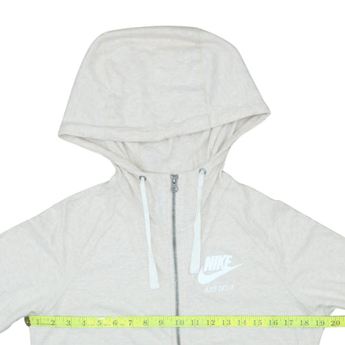 Nike Womens Beige Full Zip Hoodie Medium Organic Cotton Blend