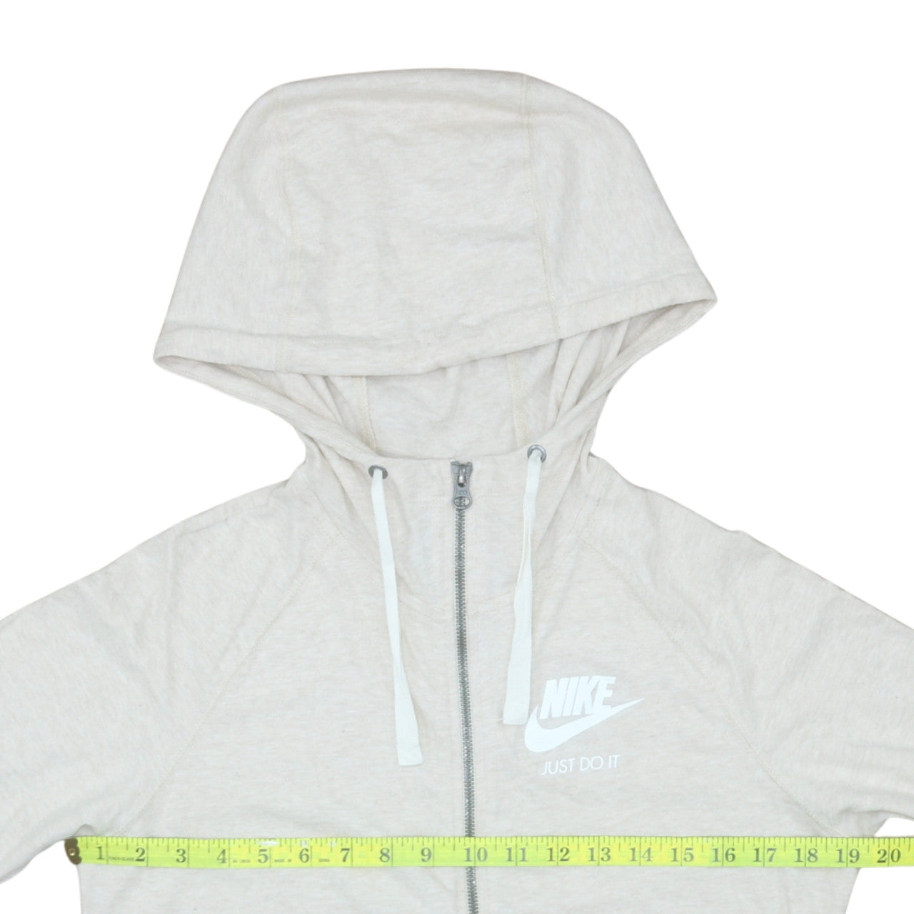 Nike Womens Beige Full Zip Hoodie Medium Organic Cotton Blend