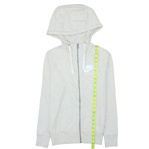 Nike Womens Beige Full Zip Hoodie Medium Organic Cotton Blend
