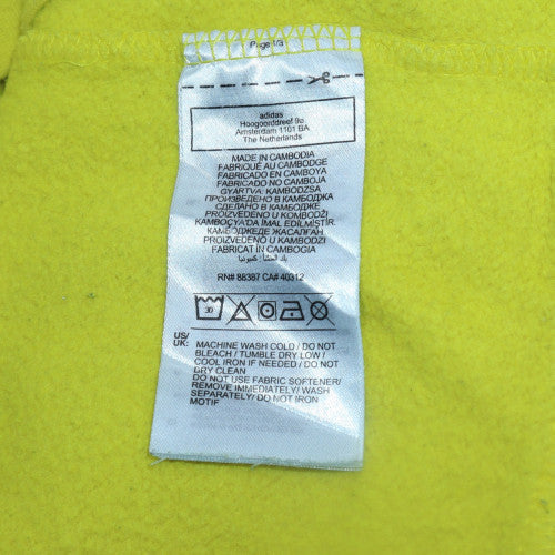 Adidas Men's Yellow Pullover Hoodie L Regular Fit Sports Fleece