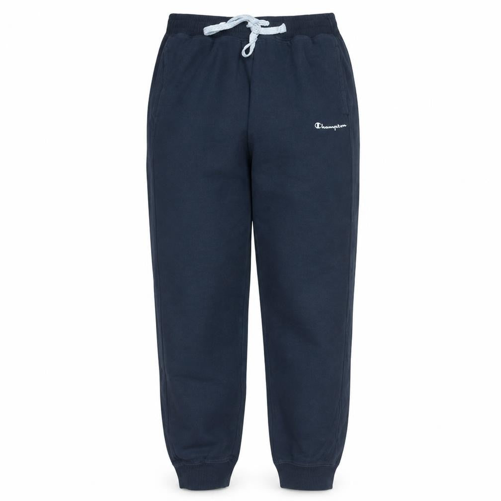Front view of Champion Men's Navy Sweatpants, size S, Cotton Blend Jogger Style