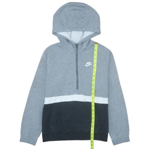 Nike Boys Grey & Black Colourblock Half Zip Hoodie XL 158-170cm