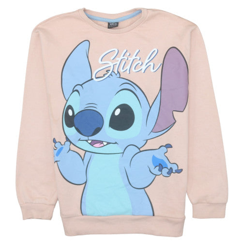 Disney Primark Girls Beige Stitch Sweatshirt 13-14 Years Lined Graphic Print