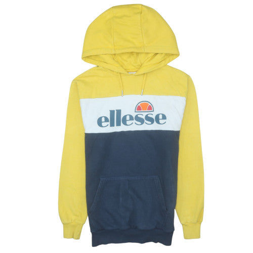 Ellesse Men's Yellow Colour Block Pullover Hoodie XS