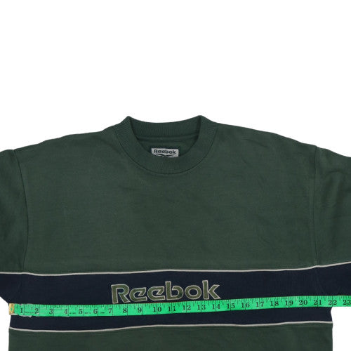 Reebok Men's Green Pullover Sweatshirt S Crew Neck Retro Athletic
