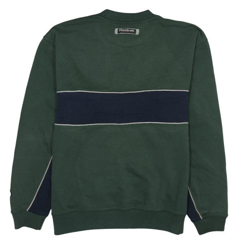Reebok Men's Green Pullover Sweatshirt S Crew Neck Retro Athletic