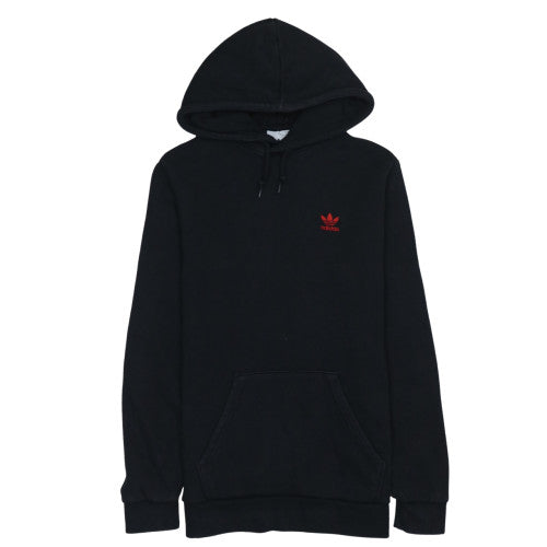 Adidas Men's Black Small Pullover Hoodie with Red Logo