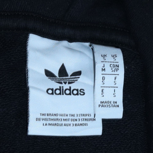 Adidas Men's Black Small Pullover Hoodie with Red Logo