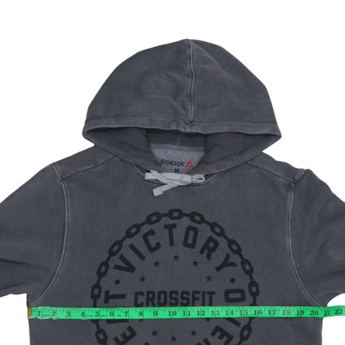Reebok Mens Grey Pullover Hoodie M CrossFit Graphic Fleece
