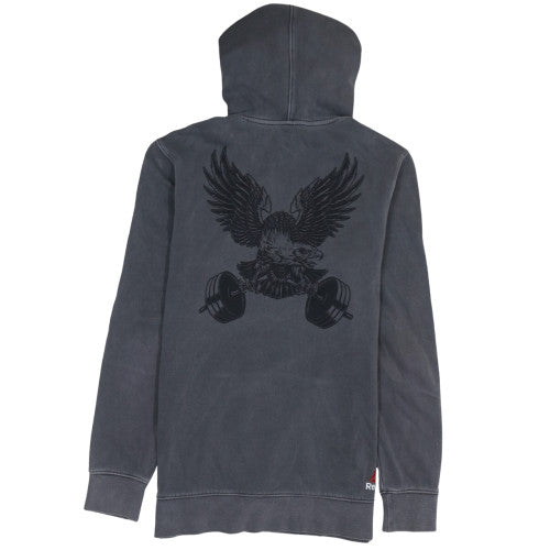 Reebok Mens Grey Pullover Hoodie M CrossFit Graphic Fleece