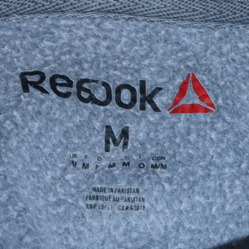 Reebok Mens Grey Pullover Hoodie M CrossFit Graphic Fleece