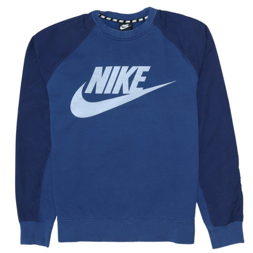 Nike Men's Blue Graphic Logo Pullover Sweatshirt Size M