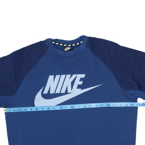 Nike Men's Blue Graphic Logo Pullover Sweatshirt Size M