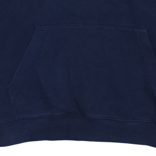 Nike Men Blue Pullover Hoodie L Regular Fit Fleece Sweatshirt
