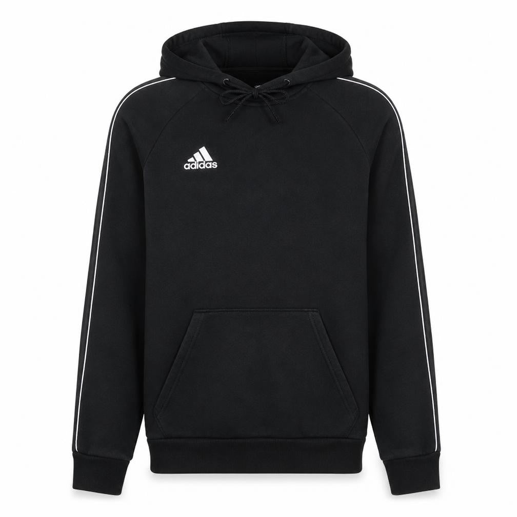 Front view of Adidas Men's Black Pullover Hoodie XS Regular Fit Sportswear