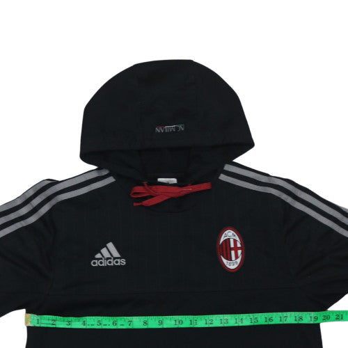 Adidas Men’s Black AC Milan Pullover Hoodie Small Regular Fit
