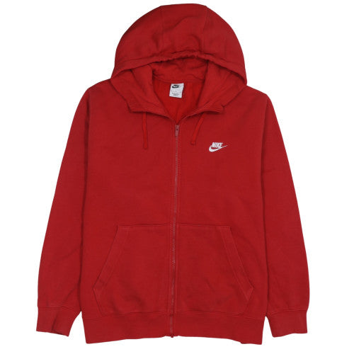 Nike Men's Red XL Full Zip Hoodie Sweatshirt with Logo