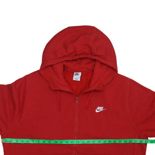 Nike Men's Red XL Full Zip Hoodie Sweatshirt with Logo