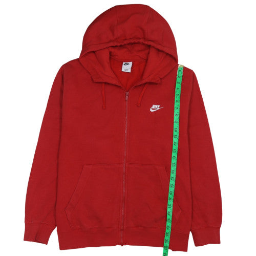Nike Men's Red XL Full Zip Hoodie Sweatshirt with Logo