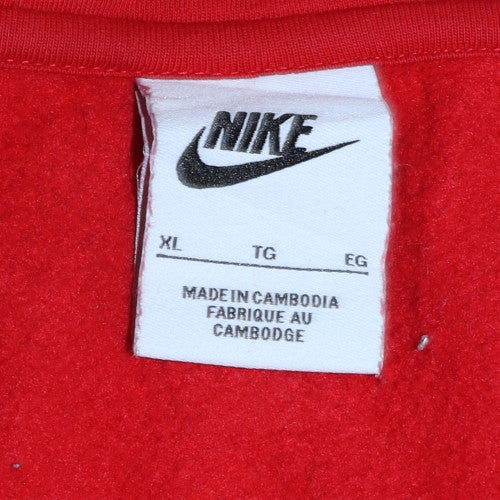 Nike Men's Red XL Full Zip Hoodie Sweatshirt with Logo