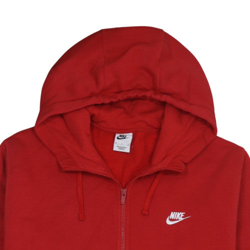 Nike Men's Red XL Full Zip Hoodie Sweatshirt with Logo